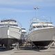 Parking of boats on the shore of the Baltic sea